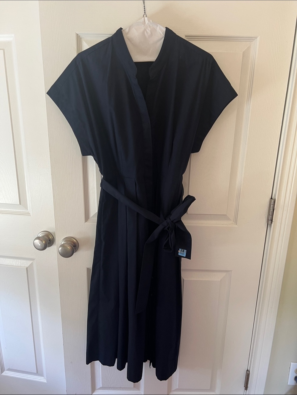 Banana Republic Navy Wrap-Style Midi Dress with Belt